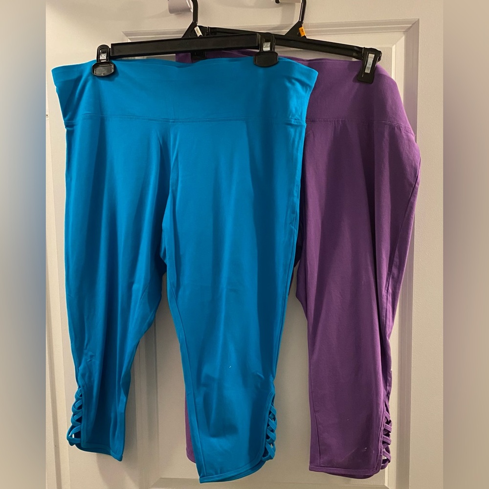 NEW ACX crop pants 1X - 2 pairs (blue, purple) LAST CHANCE!!!